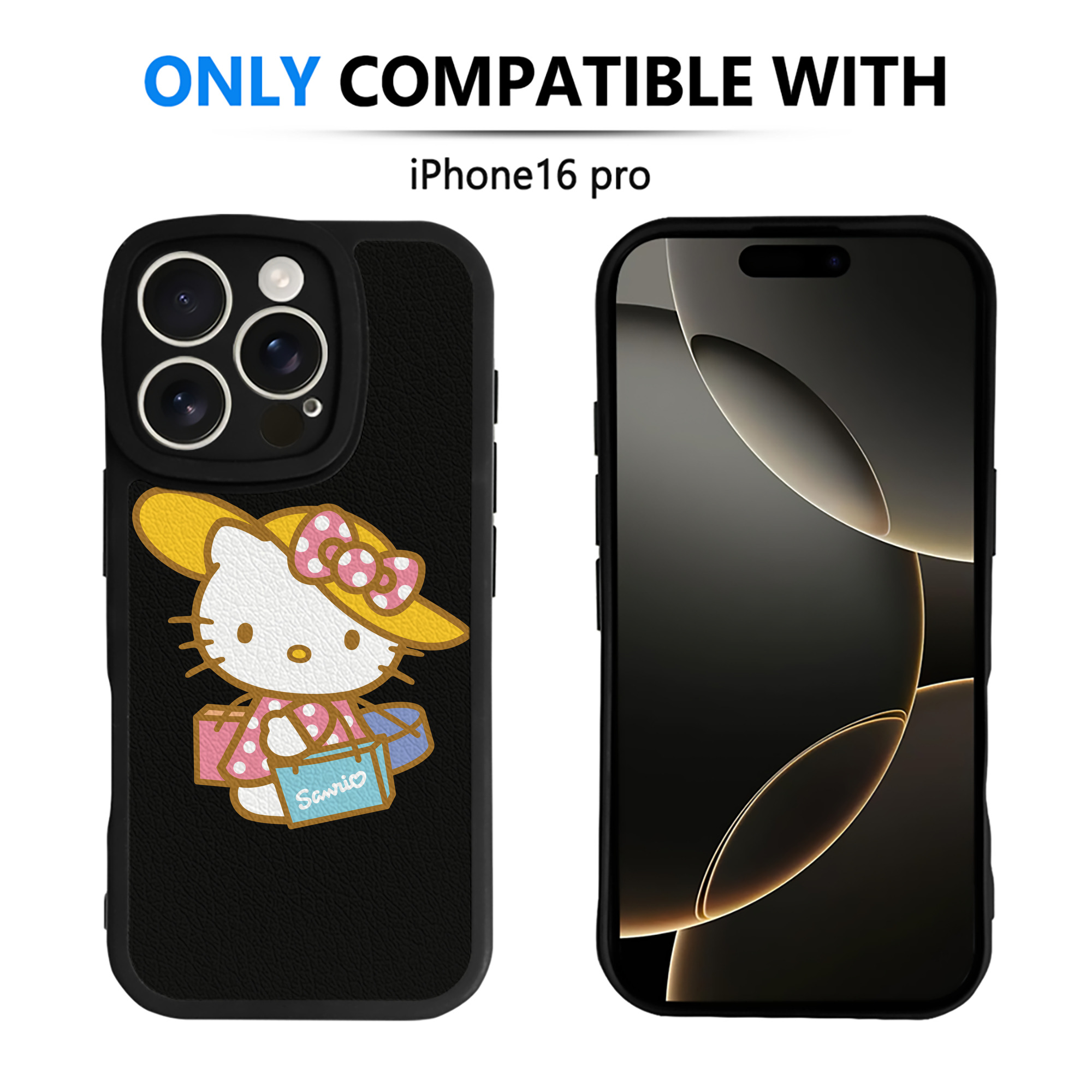 （画像用） Hello Kitty ハローキティ 【iPhone 16シリーズ対応】シリコンスマホケース（レザー調） 材質：シリコン